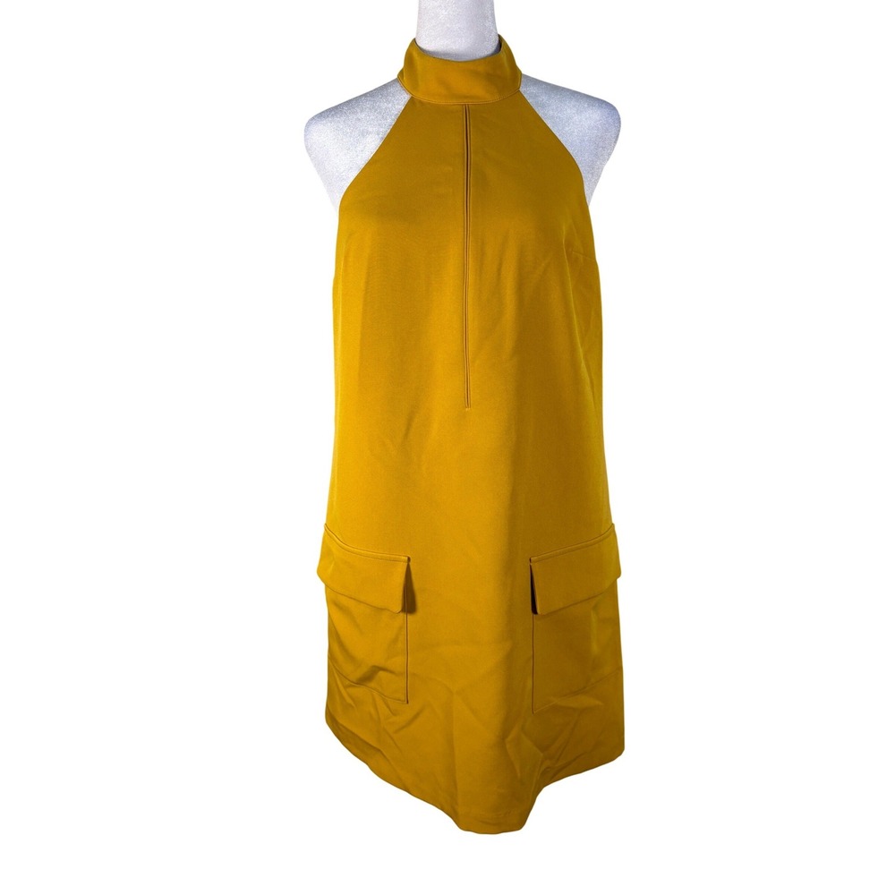 Mare Mare x Anthropologie Halter Dress Women‎ XS Gold Excellent Mod Mini Pocket